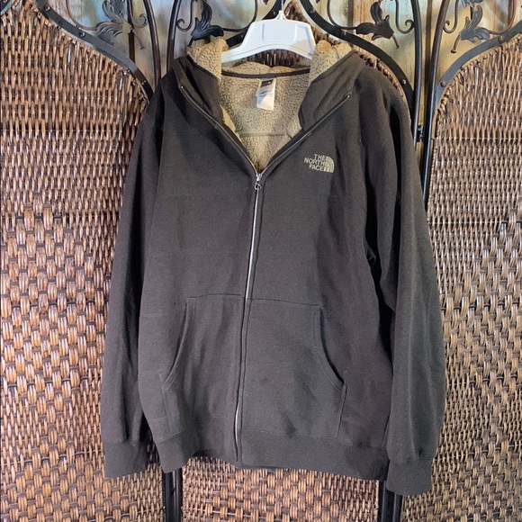 The North Face Other - The North Face Sherpa-Lined Brown Hoodie Size XL